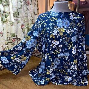 Blue Floral Blouse
